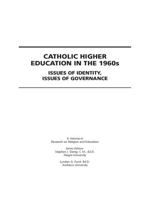 cover image of Catholic Higher Education in the 1960s